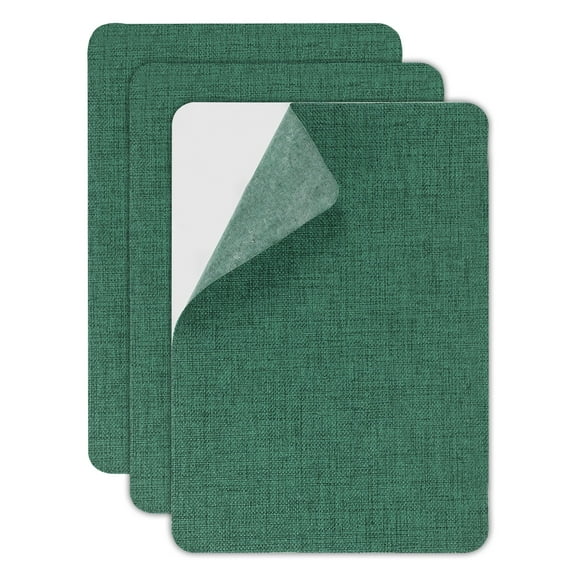 Uxcell Canvas Repair Patch, 3 Pcs 5.5 x 8 Inch Self-Adhesive Waterproof Linen Fabric Patch for Sofas Tote Bags Furniture Car Seats Canopy Tents Boat Covers, Dark Green