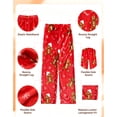 thumbnail image 3 of Fuzzy Christmas Pajama Pants Women Men Flannel Gingerbread Print Pjs Pants Couples Matching Plush Pajama Bottom Xmas Gifts Red, 3 of 9