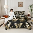 thumbnail image 4 of Manfei Flowers Butterflies Boy Girl Bedding Comforter Set 2pcs,Vintage Aesthetic Twin Comforter Sets Microfiber,Exotic Style Breathable Bedding Set,Super Cozy Room Decor,Reversible, 4 of 8