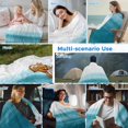 thumbnail image 5 of Turquoise White Ombre Cooling Blanket,Lightweight Breathable Summer Throw Blanket with Double Sided Cold Effect,Modern Country Abstract Stripes Picnic Blankets Bed Sheet for Hot Sleepers 40"x60", 5 of 8
