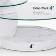 thumbnail image 4 of LUFTUT Modern Glass Coffee Table, 3-Tier 42" Round Tempered Glass, White Marble-Look MDF Base, Coffee Table with Storage for Living Room, Easy Assembly, 4 of 9