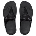 thumbnail image 4 of FitFlop Walkstar All Black Slip On Open Toe Strappy Stretchy Flat Slides Sandals (All Black, 5), 4 of 10
