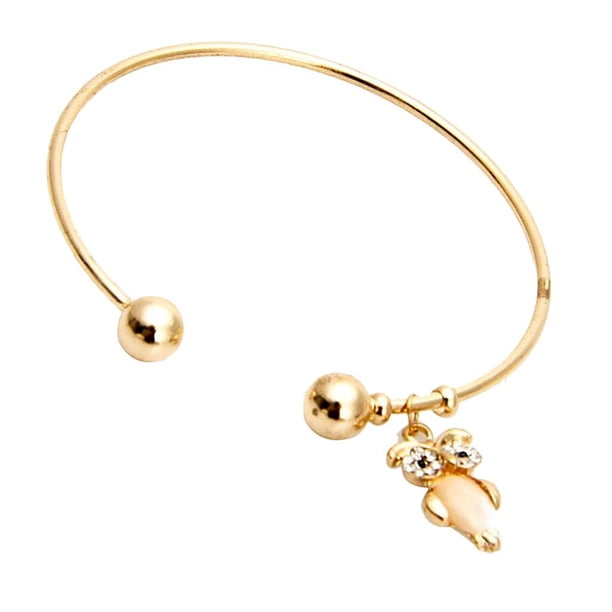 de puños simple Combinación de brazalete de cristal con forma de y gato para mujer Oro Fernando Búho Brazalete De La Pulsera