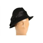 San Diego Hat Company - Women's - Fedora - Black Wool Felt Hat w/ Satin Flower