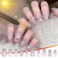 thumbnail image 1 of Juego de uñas de diamante brillante francés a presión | Blanqueamiento Avanzado | Manicura Misteriosa | Uñas postizas flexibles de cubierta completa con pegamento 1ml | 25 g | los 10,5x6,5x1,5cm |, 1 of 7