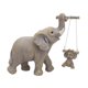 thumbnail image 4 of Estatua de elefante madre e hijo jugando en un columpio, colección de figuras de animales únicas Amarillo gris, 4 of 9