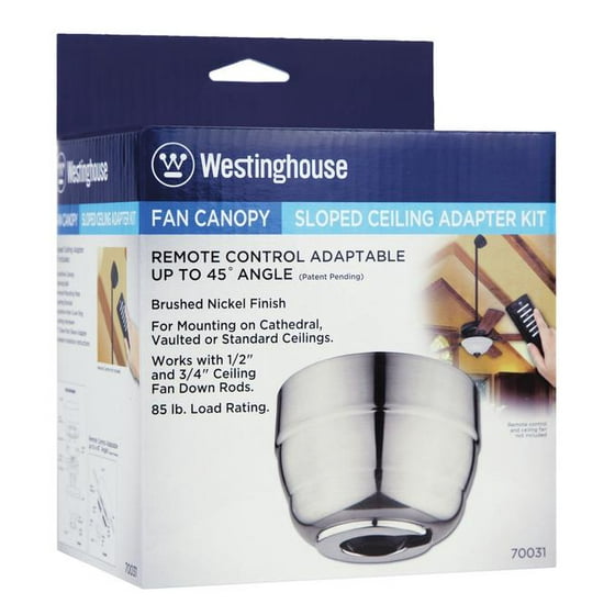 Westinghouse 7003100 45 Degree Brushed Nickel Cathedral Ceiling Fan Westinghouse 7003100 45 Degree Brushed Nickel Cathedral Ceiling Fan Canopy Kit Com