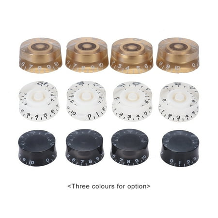 Electric Guitar White Les Paul 4pcs Speed Volume Tone Control Knobs for Gibson Les Paul Guitar Replacement Electric Guitar Parts White ()