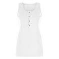thumbnail image 5 of Scyoekwg Womens Tops Fashion Tank Top Comfy Summer Sling Crew Neck Button Slim Tank Tops Sleeveless Solid Color Suspenders Casual Dressy Blouse Tees Shirts (White,XXL), 5 of 7
