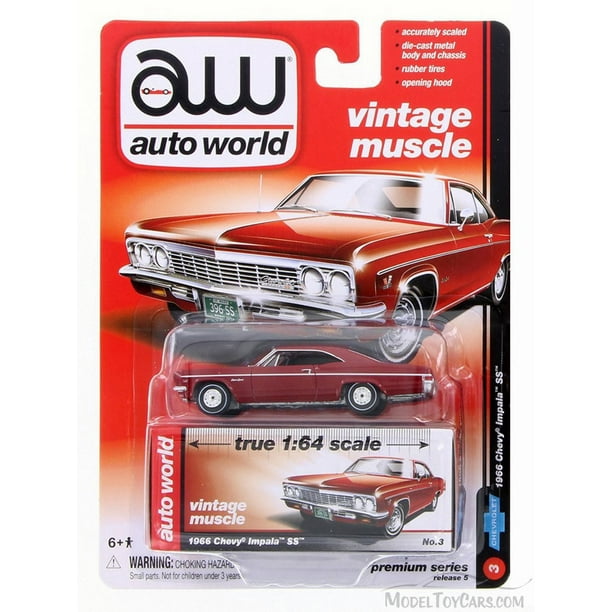 1966 Chevy Impala, Regal Red Auto World AW64042B 1/64 Scale Diecast