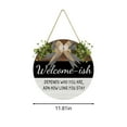 thumbnail image 3 of Yaoyar 3D Welcome Wood Door Wreath, Funny Welcome Wall Hanging with Ribbon Bow, Welcome Wreath Sign for Front Door Entryway Funny Words Door Hanger, 3 of 6