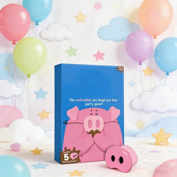 Party Game Gift Box for Family Gatherings: Pig Game with 5 Pig Noses, for 4-8 Players