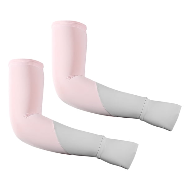 1 Par Mangas Refrigerantes para Mujeres Deportes Protección Solar Rosa Gris