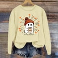 thumbnail image 2 of Womens Sweatshirts Halloween Workout Tops for Women Crew Neck Baggy Shirts Lightweight Casual Shirts for Women Pullover Cute Tops Casual Tops for Women,Beige,L, 2 of 3