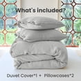 thumbnail image 4 of Simple&Opulence 100% Washed Linen Duvet Cover King Size -3 Pieces - Natural Flax French Country Bedding Set - Breathable Farmhouse Comforter Cover with Coconut Button Closure - Grey, 4 of 8