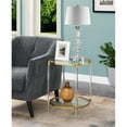 thumbnail image 2 of Pemberley Row Glass Clear/Gold End Table Rectangular Two-Tier 24" Unassembled, 2 of 6