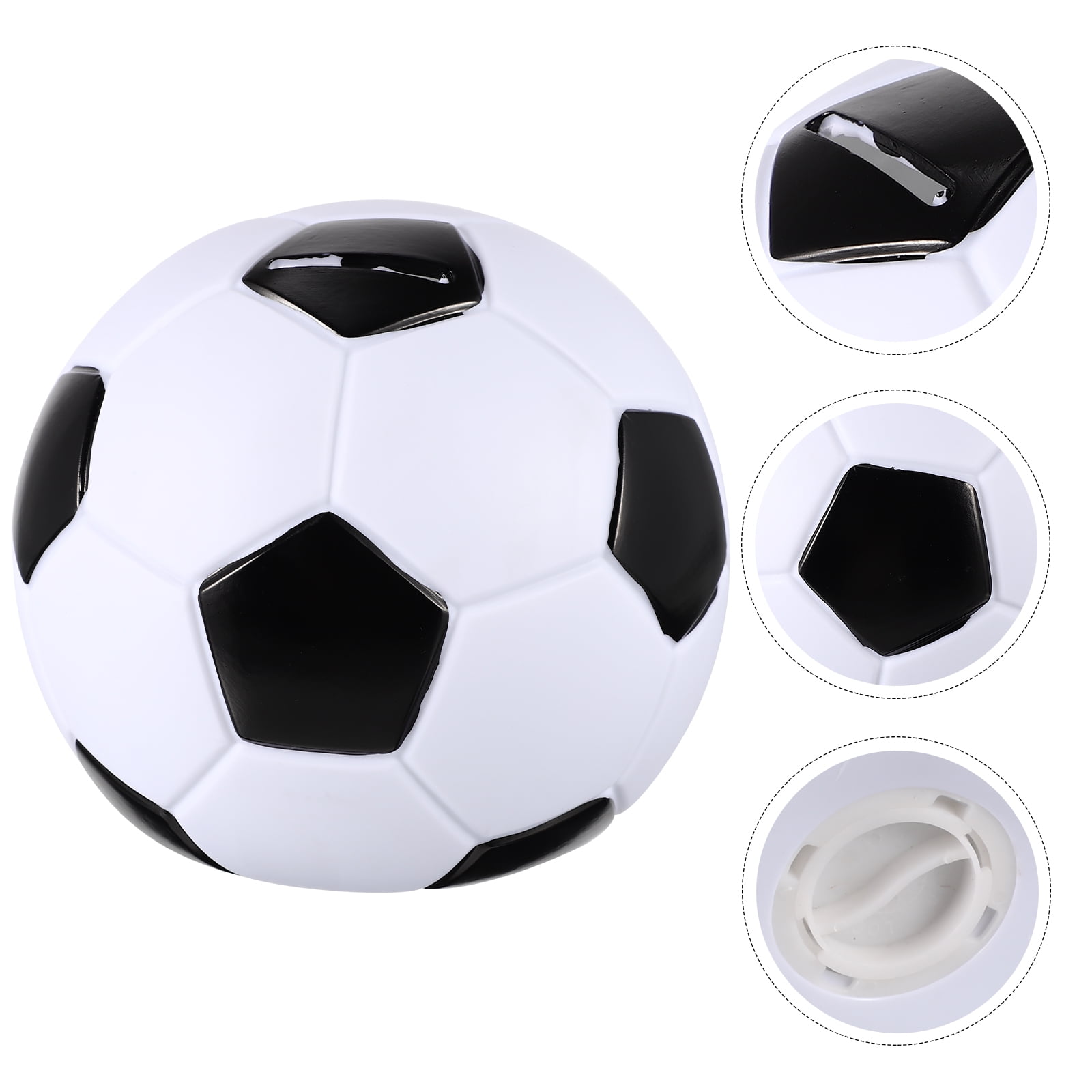 FRCOLOR Football Piggy Bank Soccer Money Bank Cartoon Coin Jar For Kids Sports Themed Adornment,White Home Decor