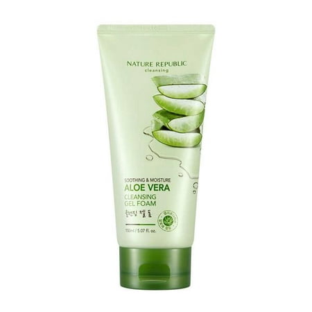 Nature Republic Soothing & Moisture Aloe Vera Foam Cleanser 5.07 (Best Japanese Drugstore Beauty Products)