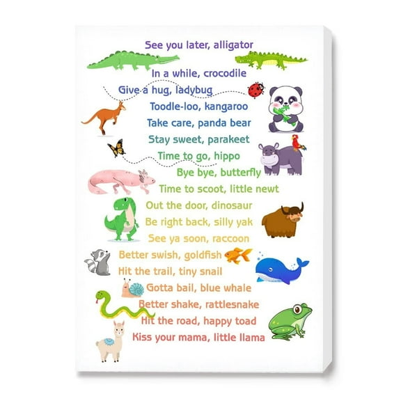 See You Later Alligator Canvas Wall Art,Kid Room Wall Decor,Later Alligator Wall Art for Nursery Playroom Classroom