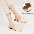 thumbnail image 4 of Ecetana Women's Pointed Toe Mules PU Leather Backless Loafer Flats Casual Slip On Shoes, 4 of 6