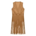 thumbnail image 4 of Women's Fringe Vest No Sleeve Western Casual Jacket Sleeveless Khaki XXL, 4 of 5