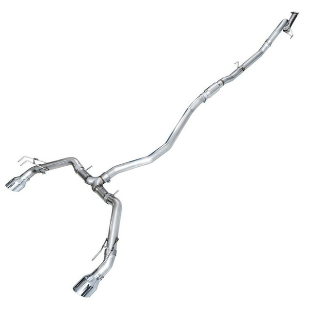 AWE Tuning Kit de Système d'Échappement 3020-32331 Édition Piste Cat-Back; Acier Inoxydable; Sans Silencieux; Échappement Simple avec Double Sorties; Sortie Arrière; Embout Argenté Chromé