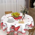 thumbnail image 6 of Valentines Day Round Tablecloth 60 Inch, Red Pink Hearts Rose Flower Circular Table Cloth with Check Plaid, Love Watercolor Romantic Table Cover for Kitchen Dining Anniversary Decor, 6 of 6