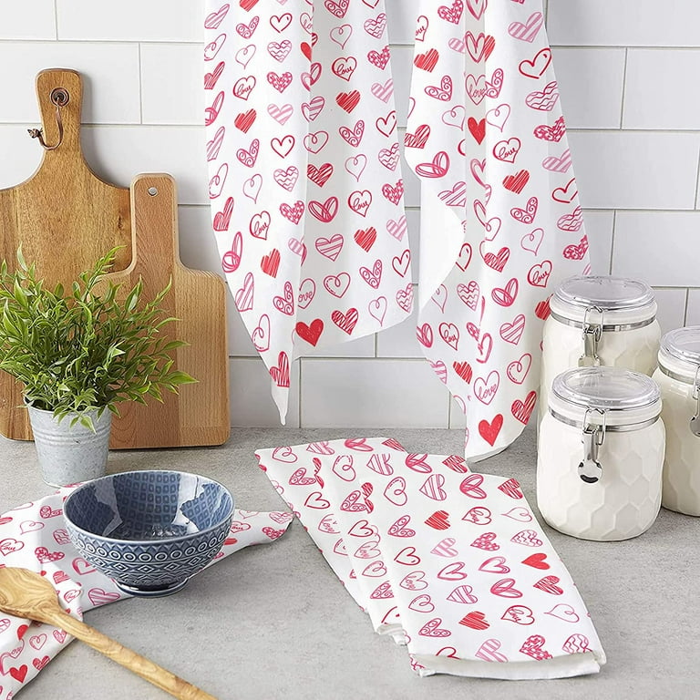 New KitchenAid Tea-Towels x2 100% Cotton in Pink