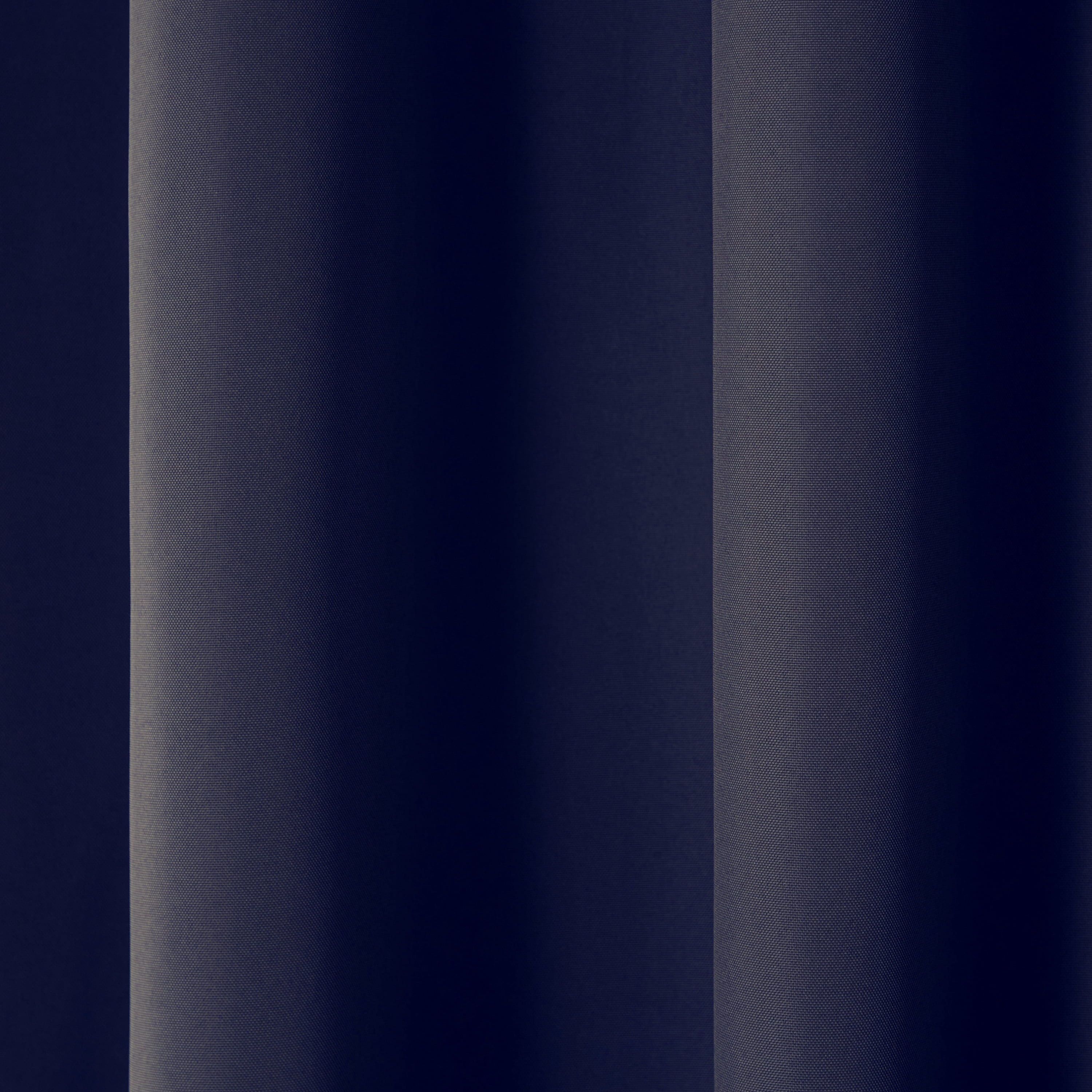 TOWN & COUNTRY BASICS Cabana Solid Heavyweight Indoor Outdoor Curtains, Light Filtering Opacity with Grommet Top, Water Repellent, 2-Pack Set, 54"x84", Dark Navy