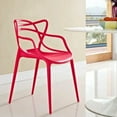 thumbnail image 2 of Heavenly Collection Red Plastic Dining Chair Set of 3 for Dining Area, 2 of 5