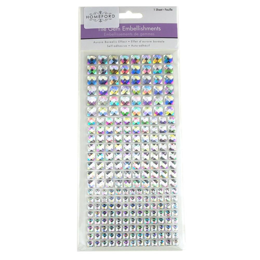 SelfAdhesive Tile Gemstones Stickers, Iridescent, 22Count