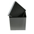 thumbnail image 5 of Evideco French Home Goods Folding Storage Ottoman, Faux Leather, Cube, Gray, 14 Inch, 5 of 7