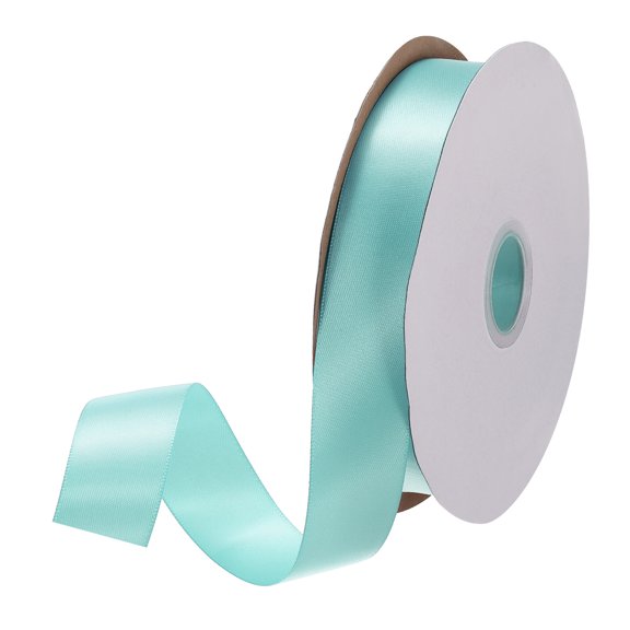Uxcell Satin Ribbon Grosgrain Solid Silk Wedding Bouquet Ribbon for Valentine's Day Gift Wrapping Cake Box Bows Sky Blue-1" x 25 Yard