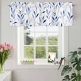 thumbnail image 3 of Valances for Windows Watercolor Abstract Blue Leaves Rod Pocket Short Curtain for Bathroom Living Room Bedroom Pastoral Botanical 1 Panel 42x12in, 3 of 9