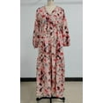 thumbnail image 5 of ZANKLEY Womens Casual Boho Floral Printed V Neck Long Sleeve Maxi Dress for Spring Summer Vacation, 5 of 12