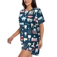 thumbnail image 2 of Naloa Dental Women's Short-Sleeved Pajama Set, Loungewear, Summer pajamas, Breathable Cozy - 3X-Large, 2 of 9