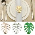 thumbnail image 1 of Flmtop 6Pcs Tropical Leaf Shape Napkin Rings Buckle Holder Party Dinner Decoration, 1 of 10
