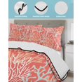 thumbnail image 4 of Quilts Twin-XL Size Bedding Set, Orange Red Coral Coastal Lightweight Quilted Comforter, Ocean Nautical Seaside Beach Soft Reversible Bedspread Coverlet with Pillow Covers for All Season, 68" x 98", 4 of 7