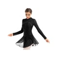 thumbnail image 3 of iEFiEL Womens Long Sleeves Ballet Dance Leotard Dress Figure Ice Skating Roller Skating Dress, 3 of 7