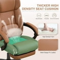 thumbnail image 6 of Executive Office Chair with Footrest,Thick Leather Office Chair with Lumbar Support,90-155°Adjustable Reclining Chair,Comfy Ergonomic Computer Desk Chair for Home Office Brown, 6 of 7