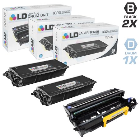 Ld compatible toner cartridge & drum unit replacements for tn570 high yield & dr510 (2 toners  1 drum  3-pack)