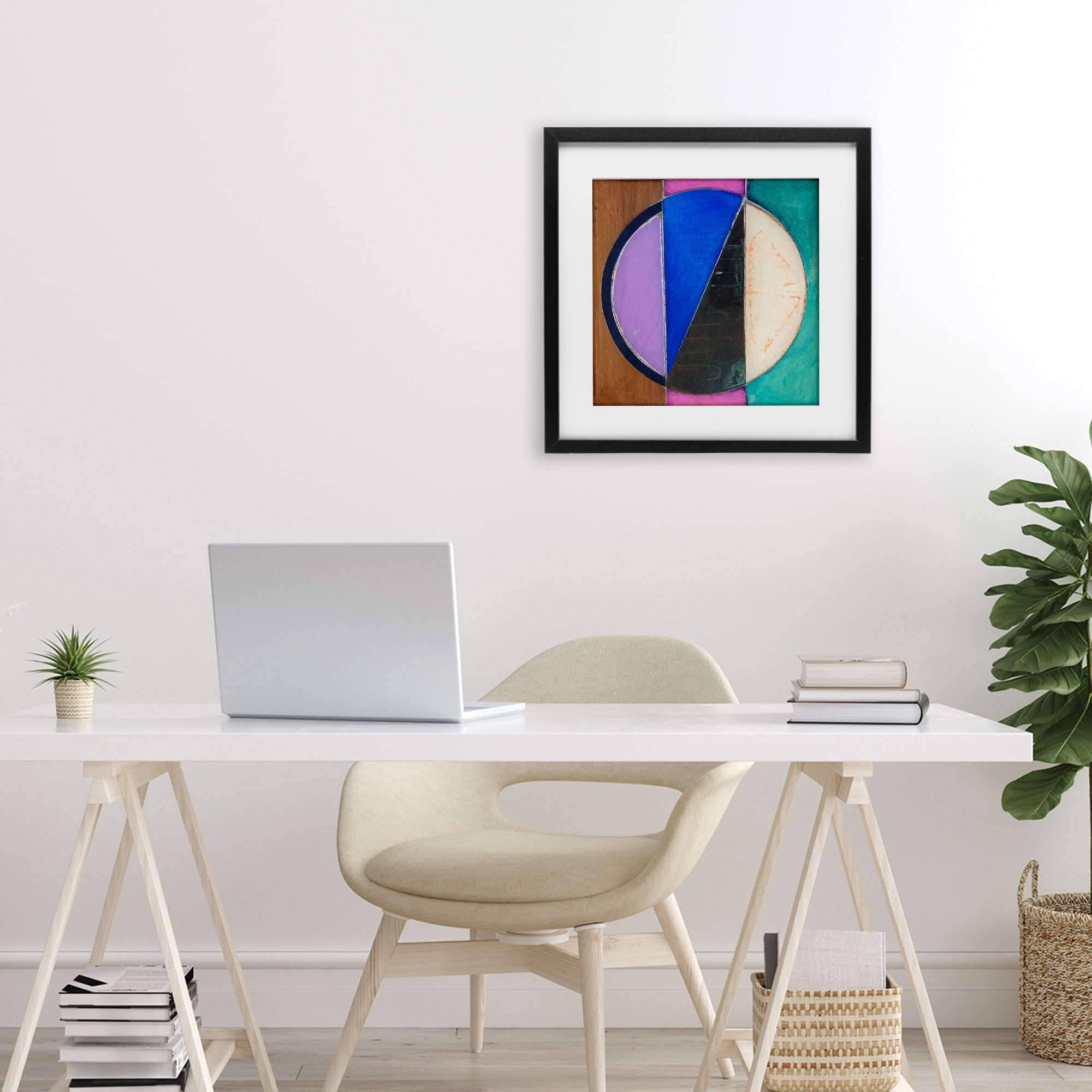 Stupell Industries Split Symmetry Circle Black Framed Print Under Glass, design by Matthew Finger
