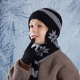 thumbnail image 2 of Children's Winter Warm Wool Lined Hat Scarf Gloves Set Soft Cozy Knitted Accessories for Cold Weather, 2 of 4
