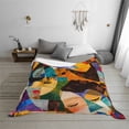 thumbnail image 6 of KLL Abstract Musical Faces Print Fleece Throw Blanket, Horizontal Fleece Bedding Cute Soft Blankets Comfy Fleece Flannel Plush Home Decor for Couch & Bed -80"x60", 6 of 9