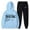 Light Blue, variant on Womens Two Piece Sets Hoodie Sweatshirt And Long Sweatpants Jogger Workout Fall Tracksuit Sweatsuit Set Activewear