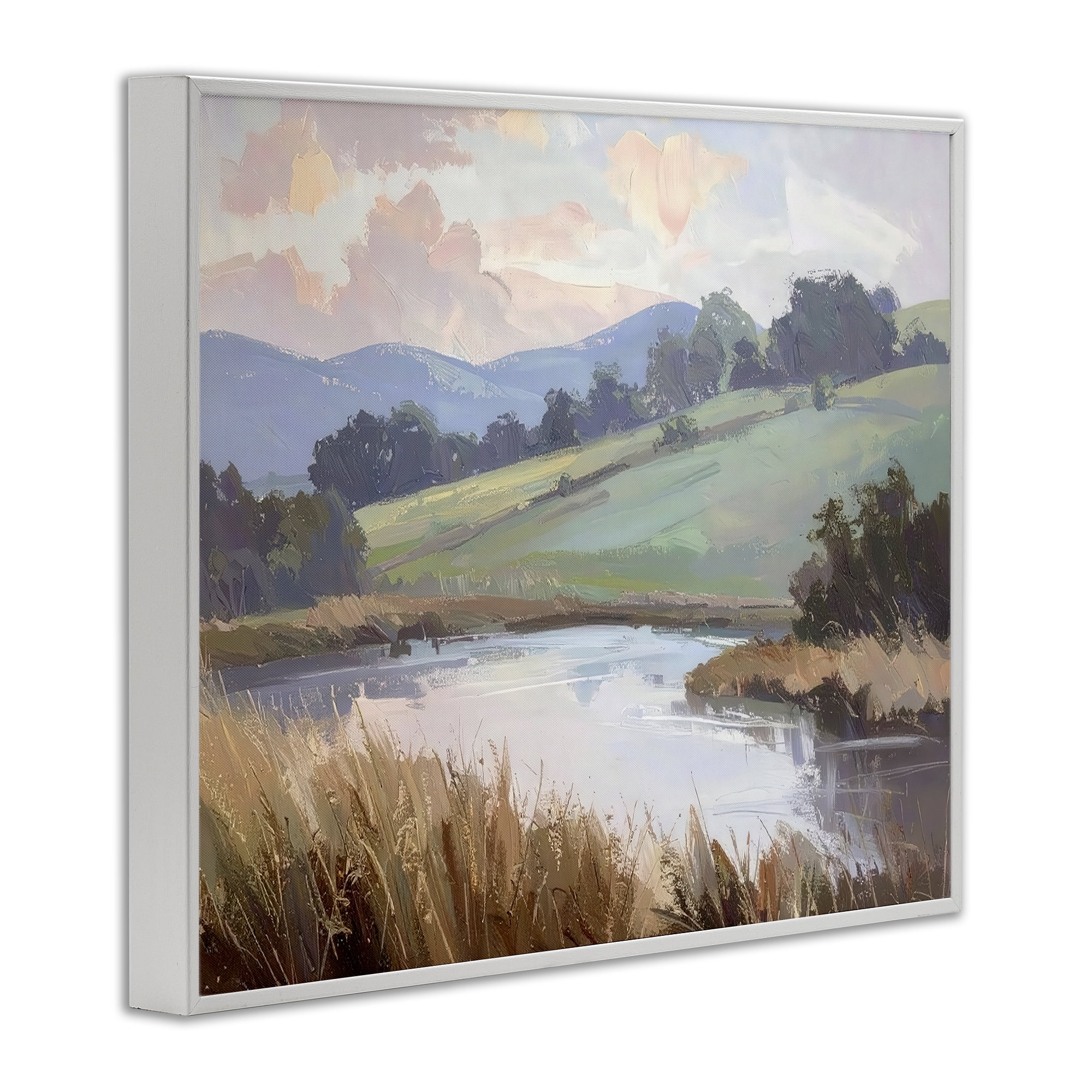 Stupell Industries Subtle Distant Mountains White Framed Giclee Art, design by Alonza Saunders