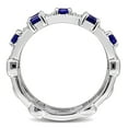 thumbnail image 5 of Created Forever Women's Created Blue Sapphire and Lab Grown Diamond Sterling Silver Triple Row Ring, 5 of 9