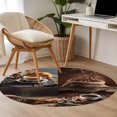 thumbnail image 4 of Round Rugs 4 Ft, Coffee Beans Non Slip Area Rugs for Kitchen Bedroom Entryway, Brown Hot Cafe Latte Cup Drink Country Washable Carpet Runner Rug Floor Mats for Bedroom Home Decor, 4 of 8