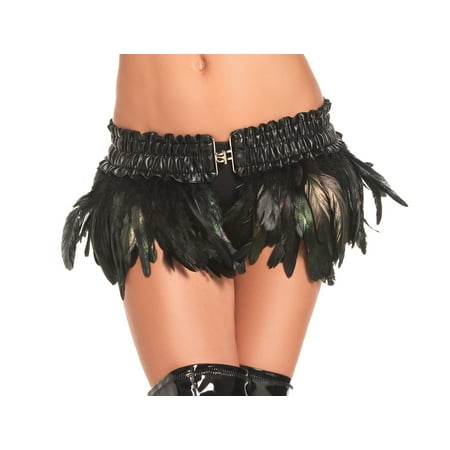 Feather Mini Skirt Black Sm Md