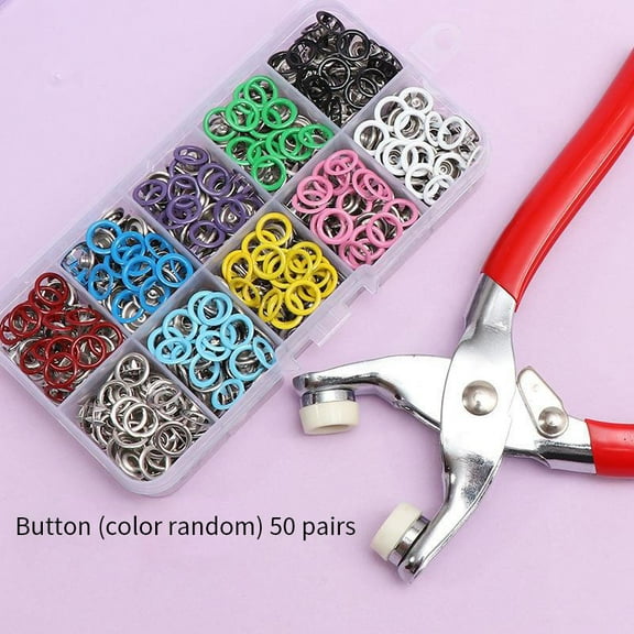 Prong Rings Metal Snap Buttons With Hand Pressure Plier Diy Sewing Tool Kit For Rivet Buckle Claw